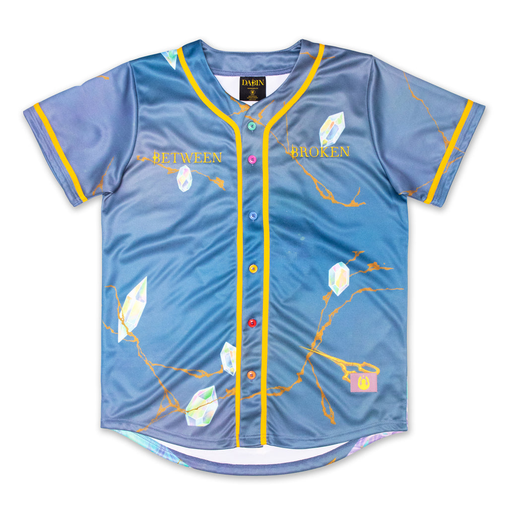 Light blue gradient cool illenium rave baseball jersey for EDM