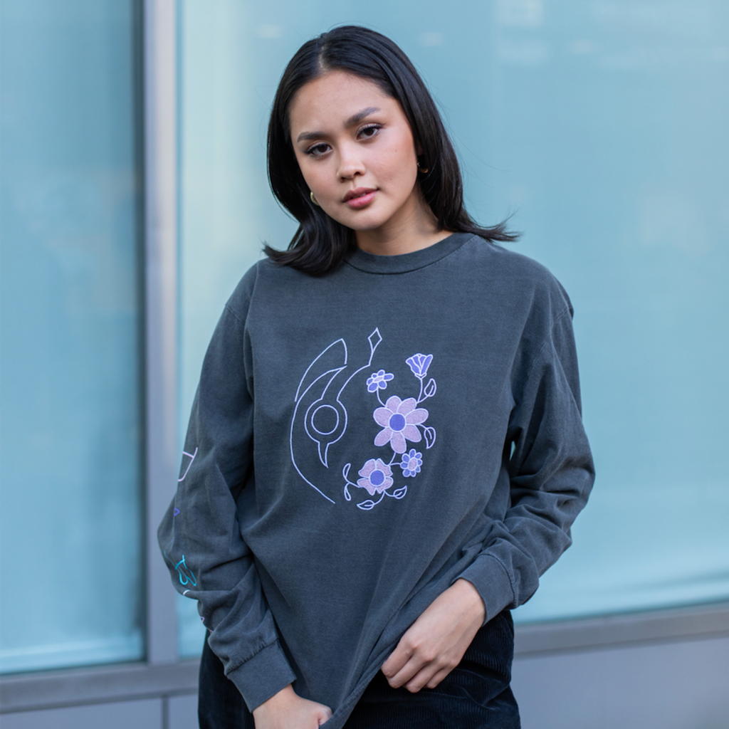 Dabin - Embroidered Charcoal Long Sleeve